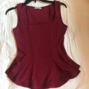 Burgundy top